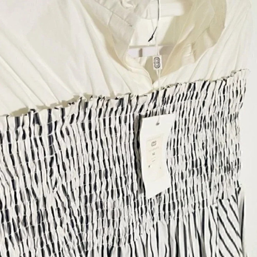 $595 NEW Caroline Constas Ali Layered Striped
Smocked Top with Bell Sleeves XS - Picture 4 of 4